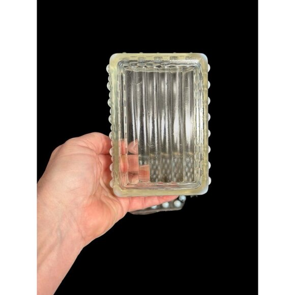 Vtg. Fenton Moonstone Hobnail Trinket Cigarette Vanity Box & Lid Opalescent - Picture 5 of 9